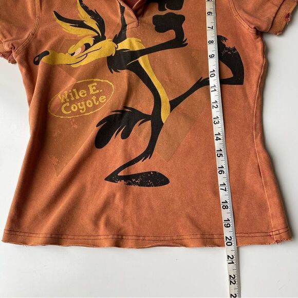 Looney Tunes Vintage Wile E. Coyote Graphic polo y2K Small polo collar - Picture 6 of 10